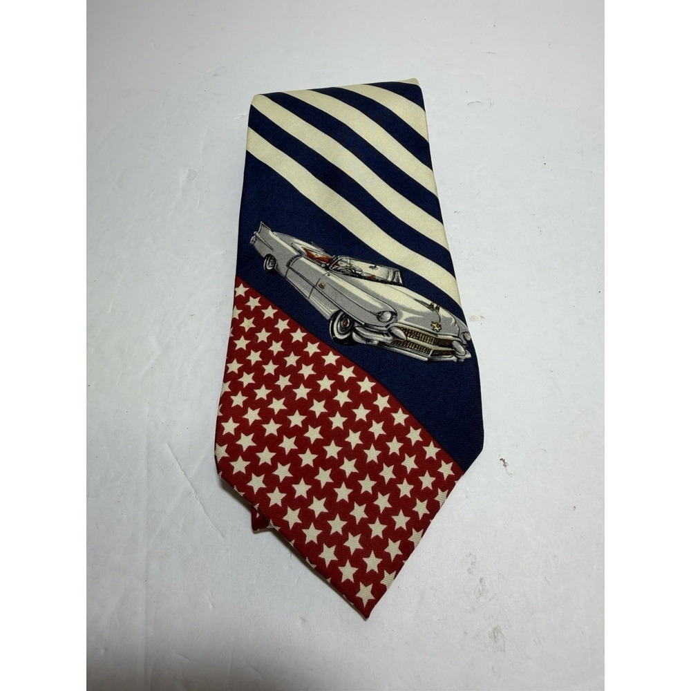 Tommy Hilfiger Patriotic Flag Classic Car Mens Tie Necktie